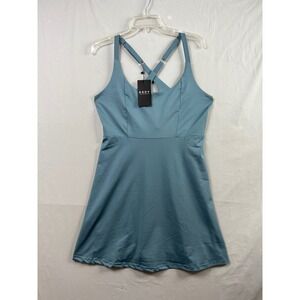 GGOV Exercise Dress Women Large Blue Activewear Cross Back Adjustable Straps New